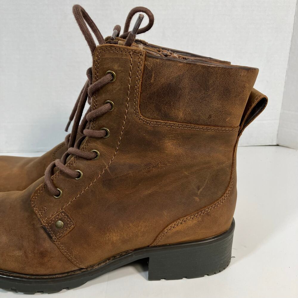 Clarks Sz 10 Orinoco Spice Lace-up Combat Boots 6-Eye Brown Nubuck Leather - Picture 3 of 16